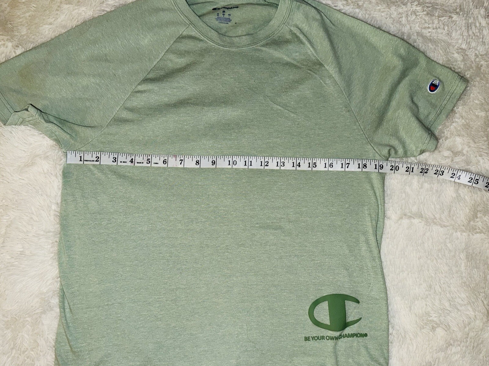 Champion T-Shirt Men's Medium Green Solid Be your Own Champion Pullover Logo gallery