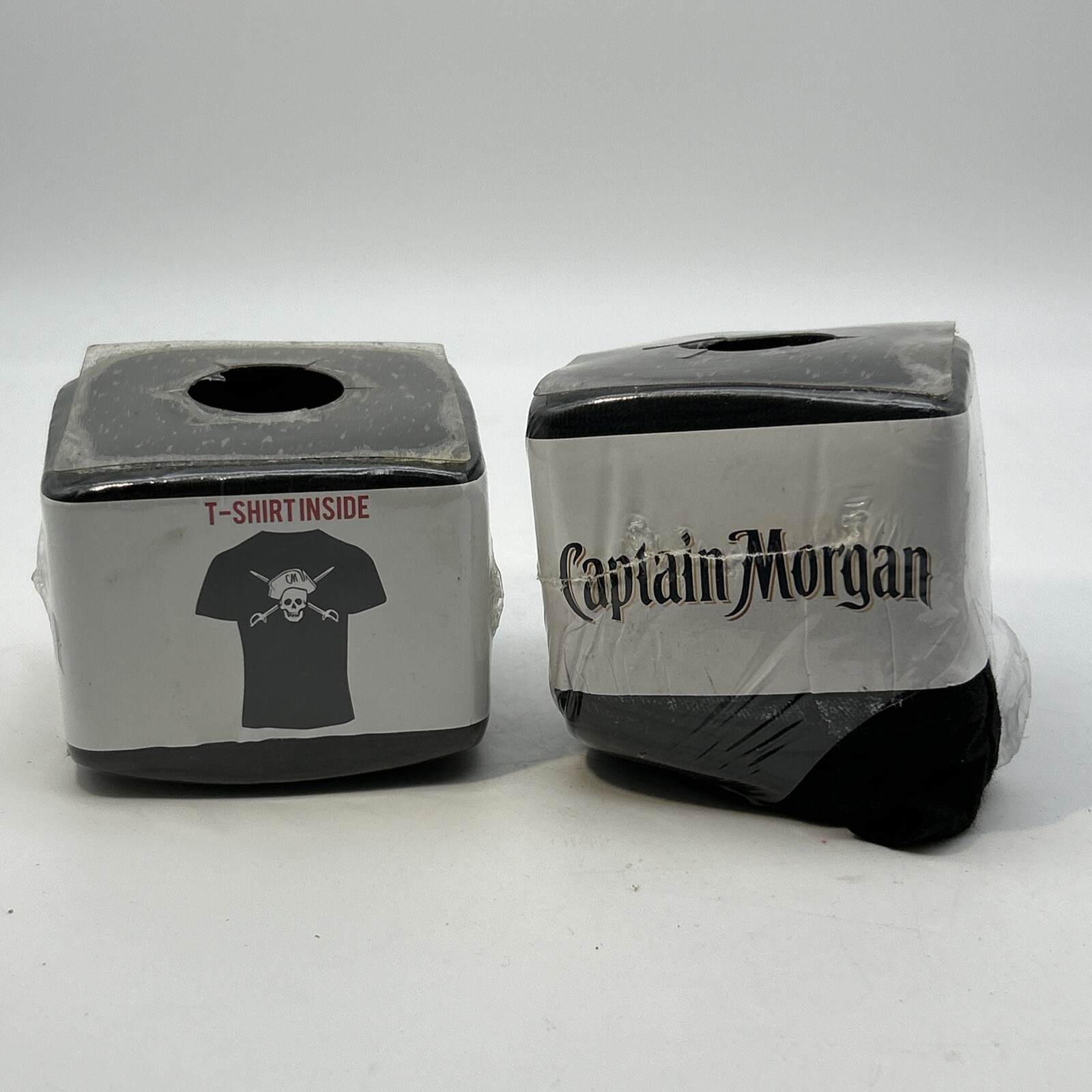 2-Vtg Captain Morgan Graphic T-Shirts Pirate Logo Front Back Rum (Size Unknown) gallery