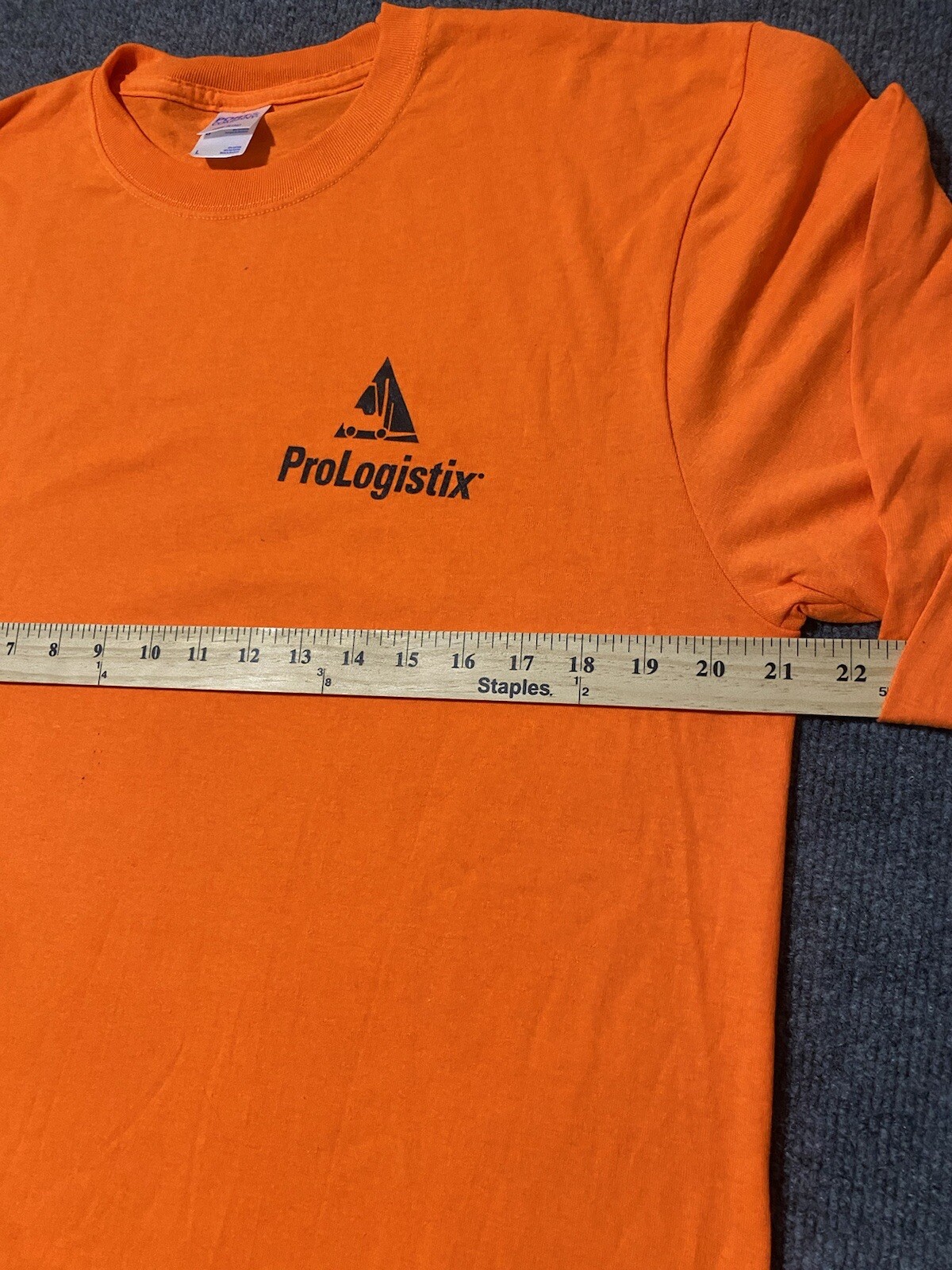 Prologistix Staffing Safety Orange Men’s Long Sleeve T Shirt Large Front Logo gallery