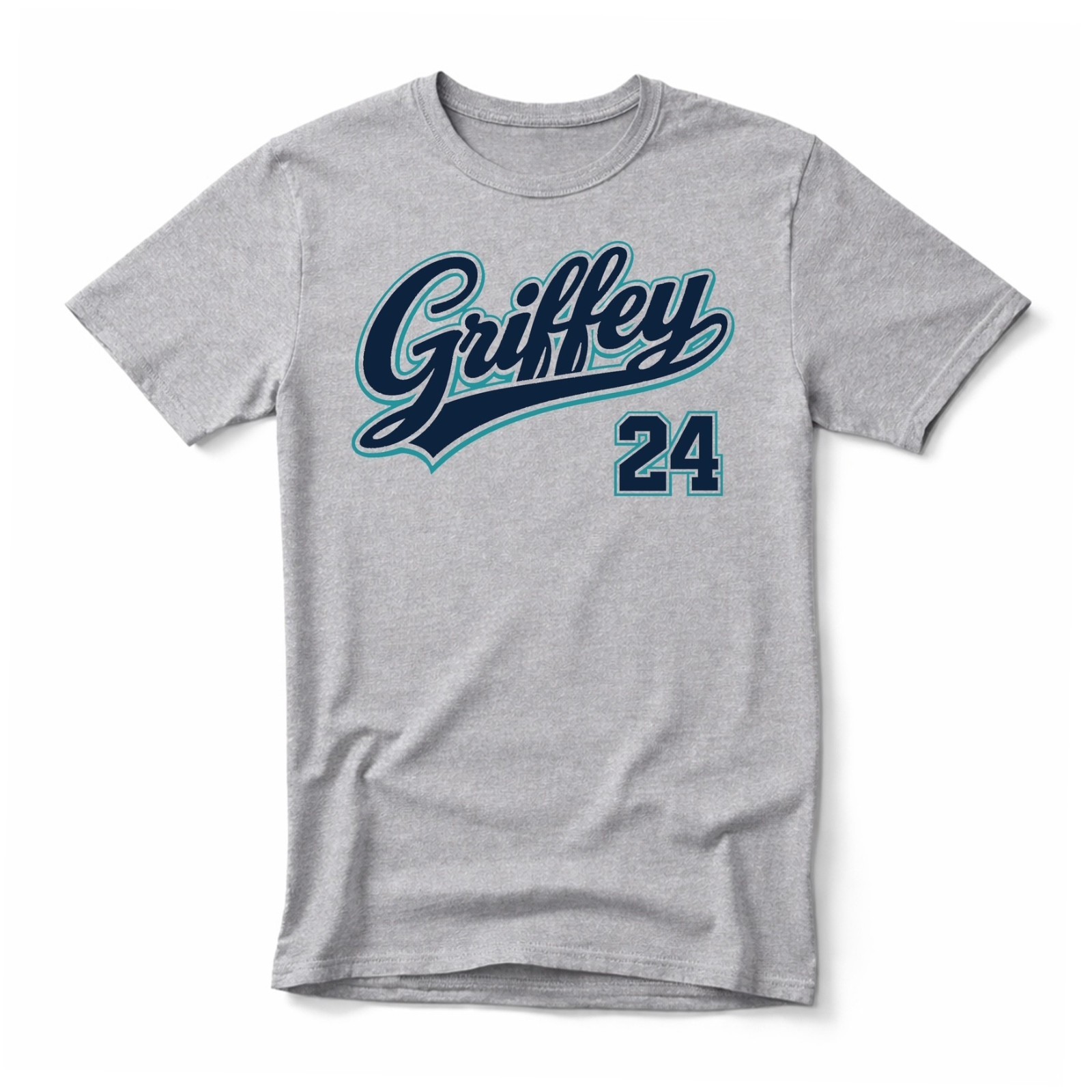 Griffey Jr. 24, Seattle Baseball HOF themed Pre-Shrunk Ring Spun Cotton T-Shirt