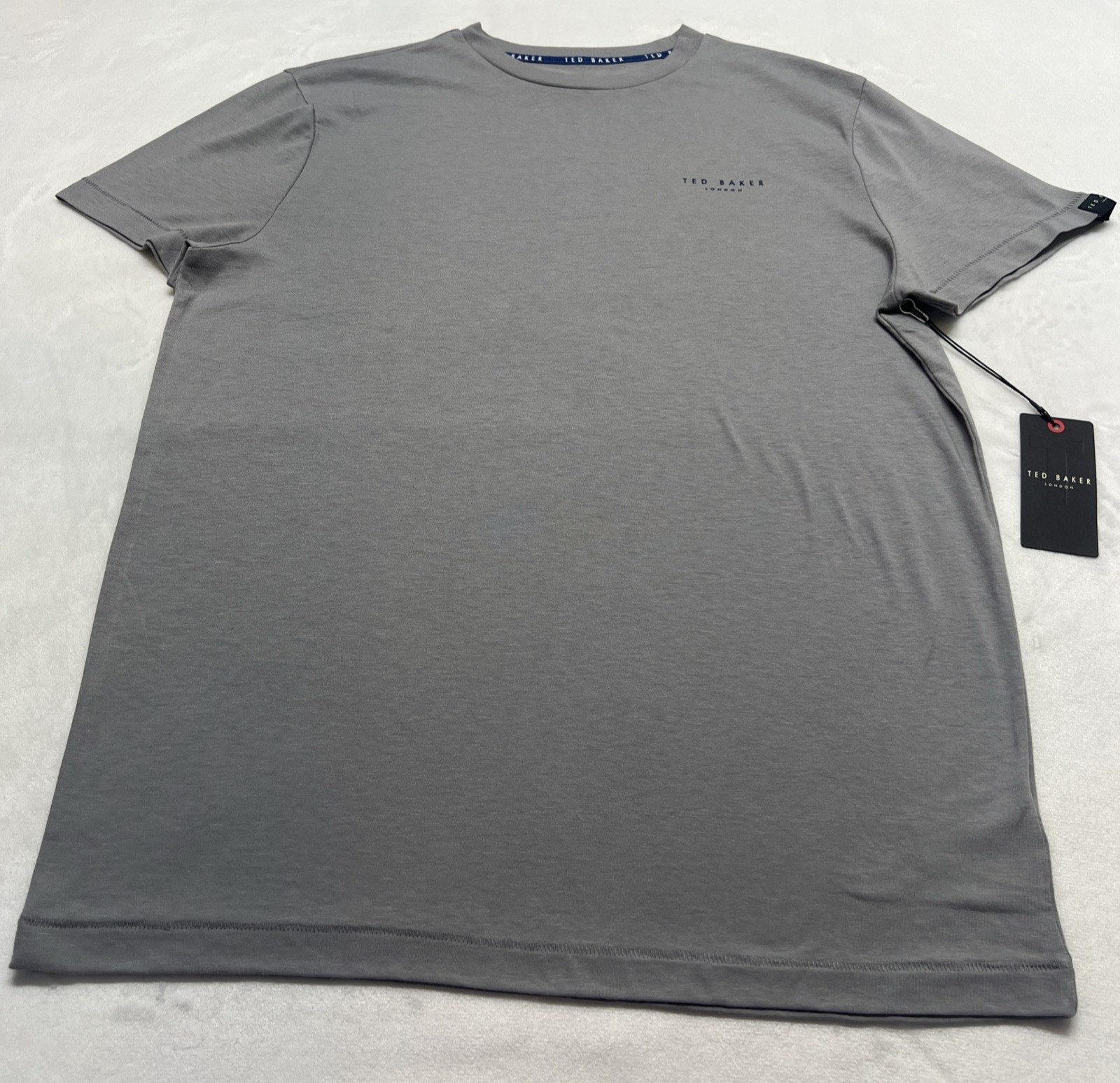 NWT Ted Baker Mens S London Logo Tee Lounge T-Shirt Gray Short Sleeve Spell Out gallery