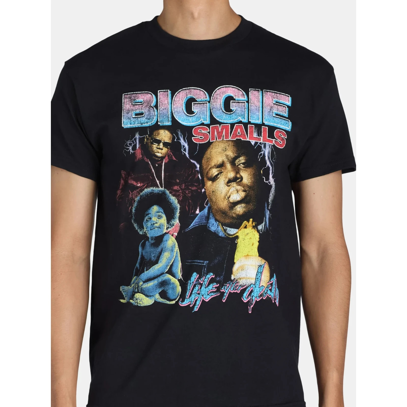 Biggie Men's SIZE S 34-36 Collage Graphic Tee with Short Sleeves color BLACK NEW gallery