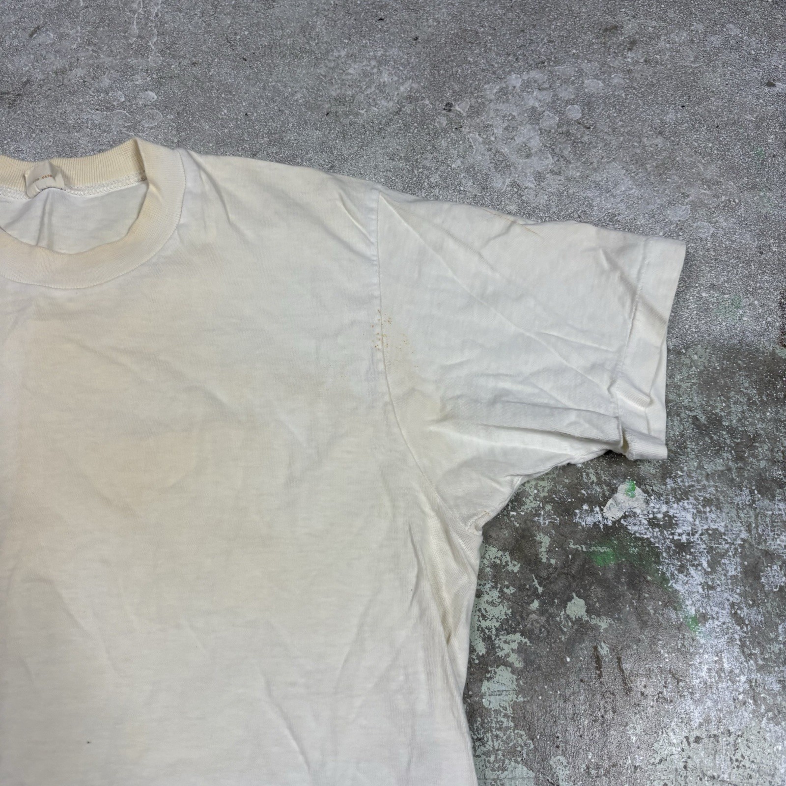 Vintage 70s Jcpenny Blank White Shirt Towncraft Polycotton Single Stitch Size M gallery