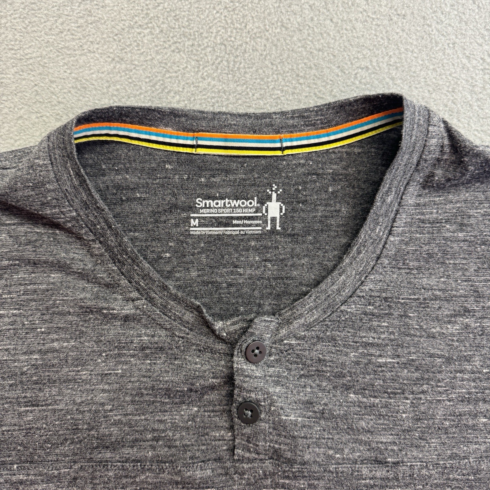 Smartwool T Shirt Medium Men's Henley Short Sleeve Merino Wool Hemp Gray Outdoor gallery