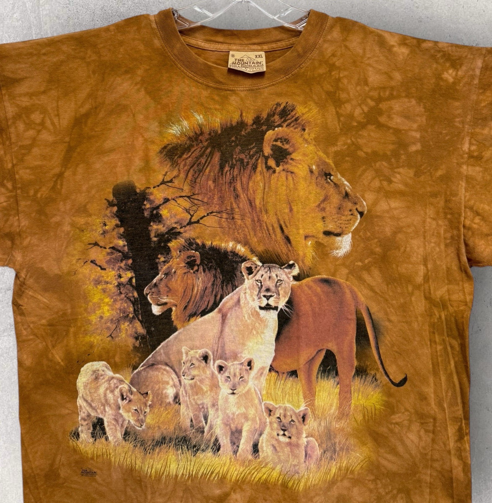 Vintage The Mountain Lion Pride Tie Dye Shirt ©️2001 Dino Paravano 2XL 27”x32” gallery