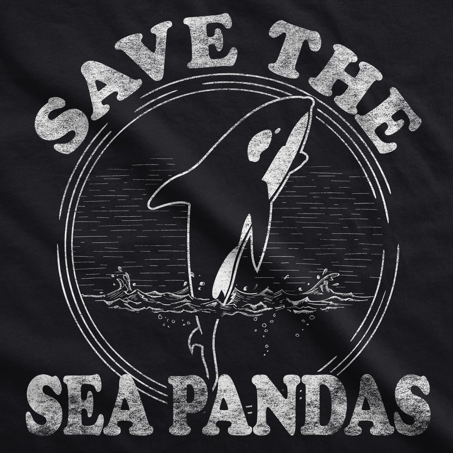 Mens Save The Sea Pandas Funny Whale Orca Dolphin Ocean Life T shirt gallery