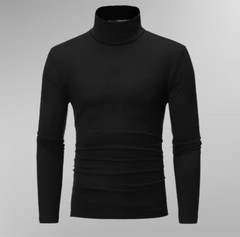 Mens Turtleneck Basic Pullover Long Sleeve Jumper Top Casual Slim Fit T-Shirt