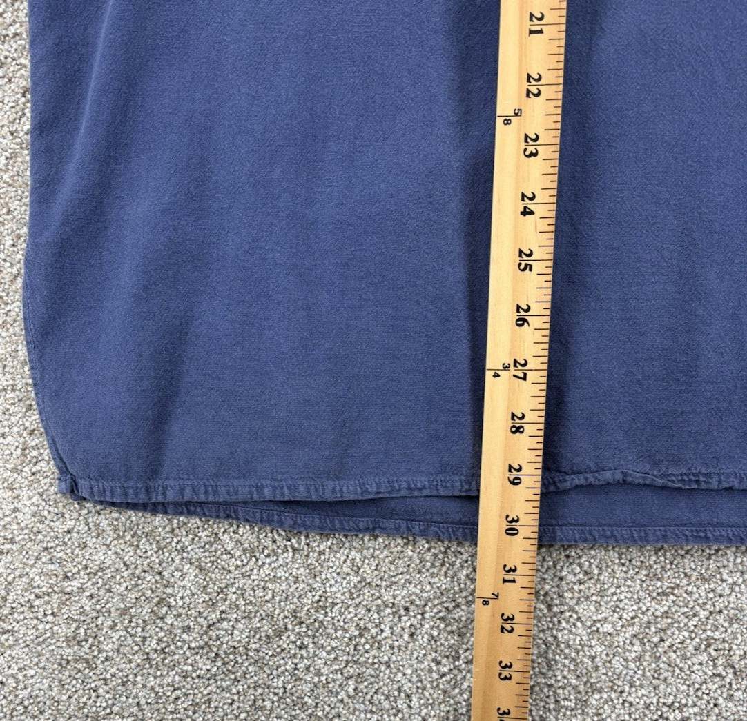 Artesania Landa Pullover Shirt Size XL Blue Embroidered Trim V-Neck Peru Cotton gallery