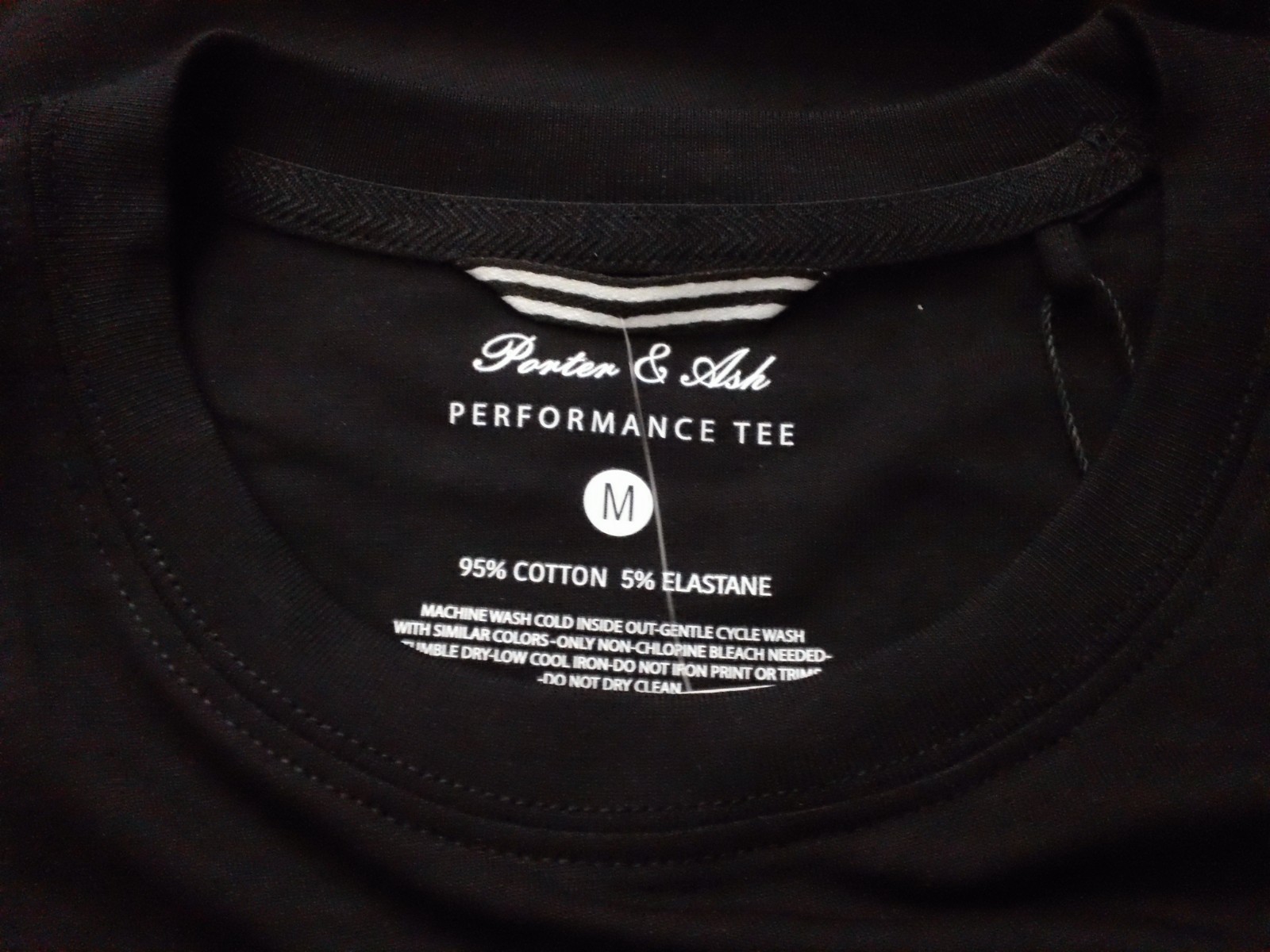 NWT Men's Medium Porter & Ash S/S Black Performance Comfort Stretch T-Shirt gallery