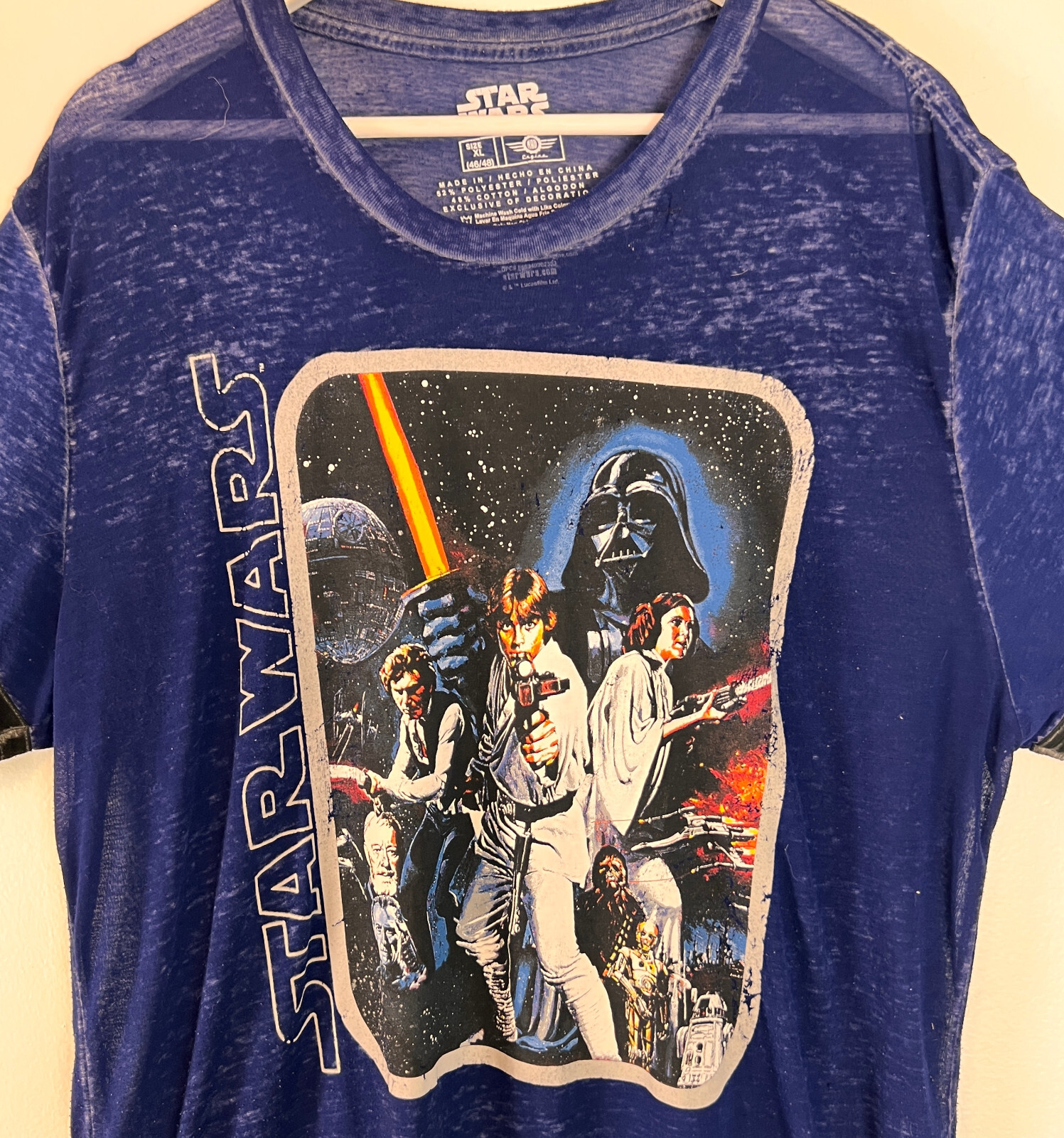 Star Wars Mad Engine T-Shirt Adult Navy Semi-sheer 152% Poly 48% Cotton SIZE XL gallery