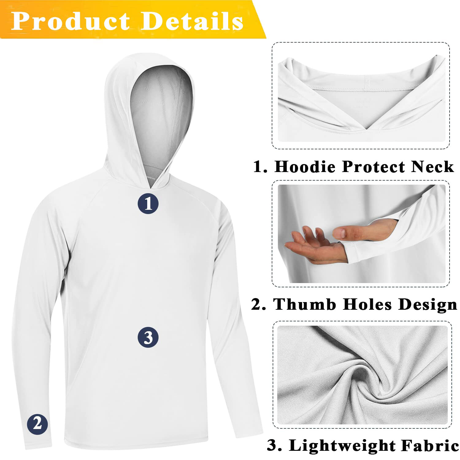 UPF50+ Men's Long Sleeve Sun Skin Protection T-Shirts Outdoor Fishing Hoodies gallery