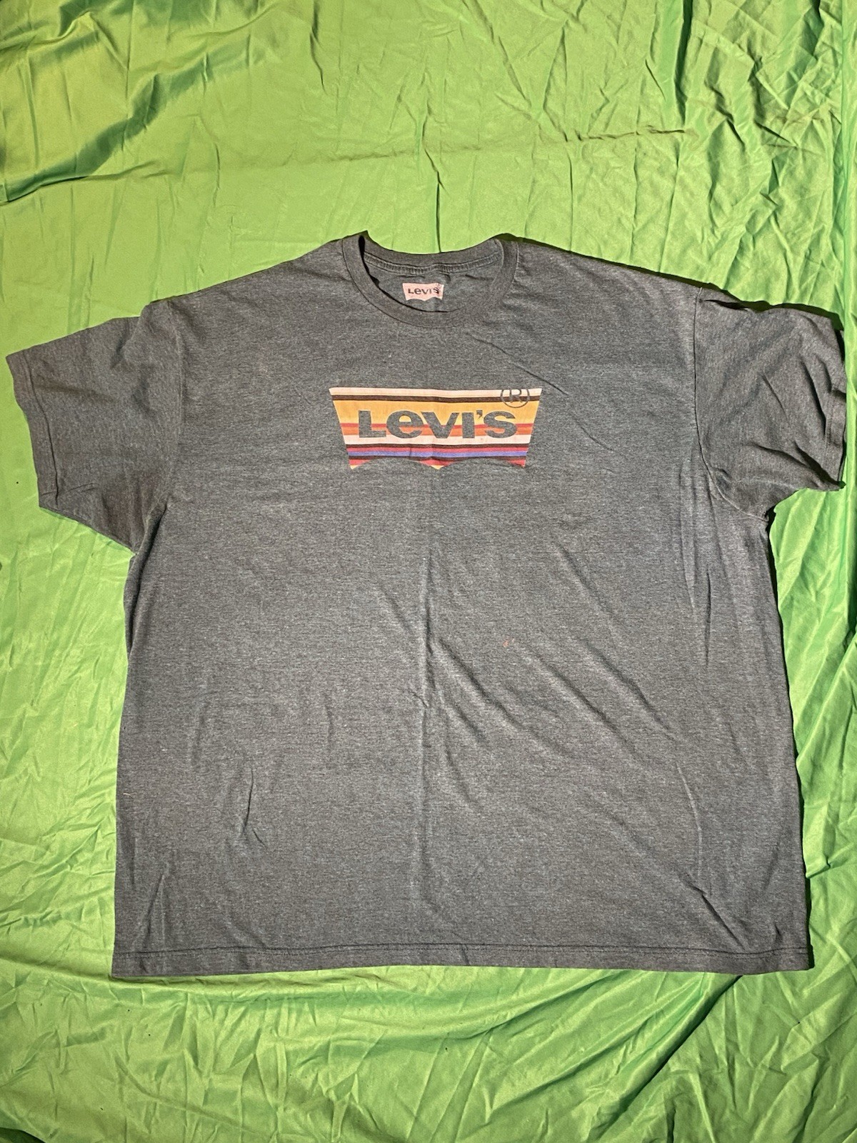 Levi’s T-Shirt Men’s Teal Batwing Logo Graphic Tee Short Sleeve Casual Shirt XXL
