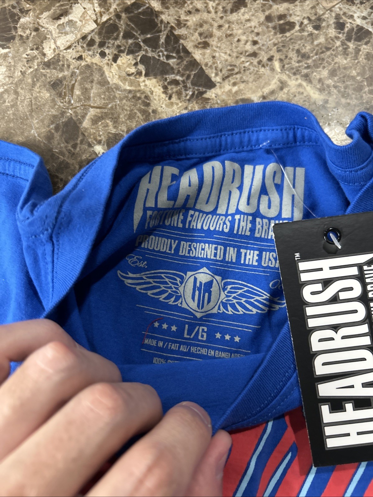 Headrush T Shirt Mens Large Blue Short Sleeves gallery