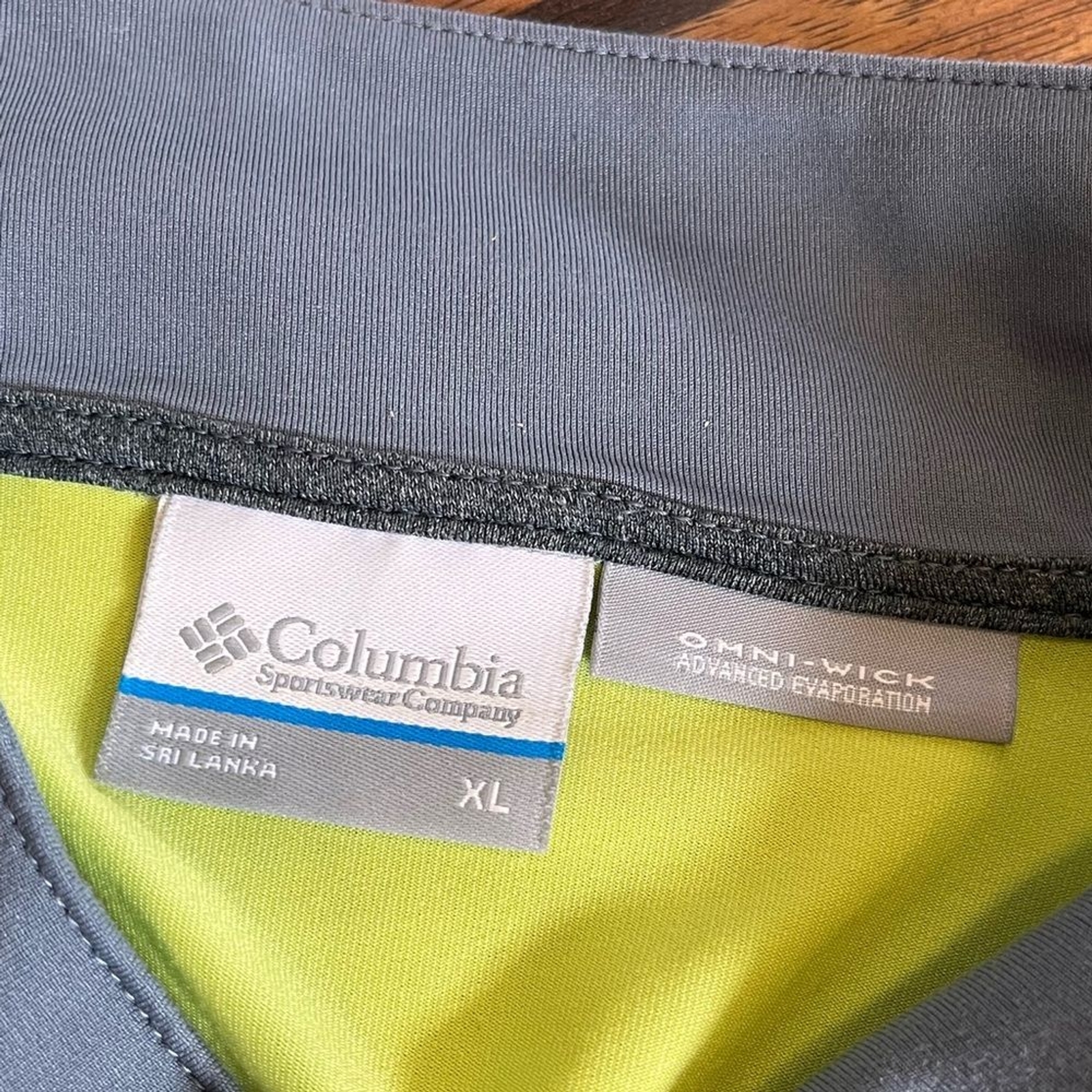 Columbia long sleeve Tee mens XL Omni Wick 1/4 zip shirt yellow gray performance gallery