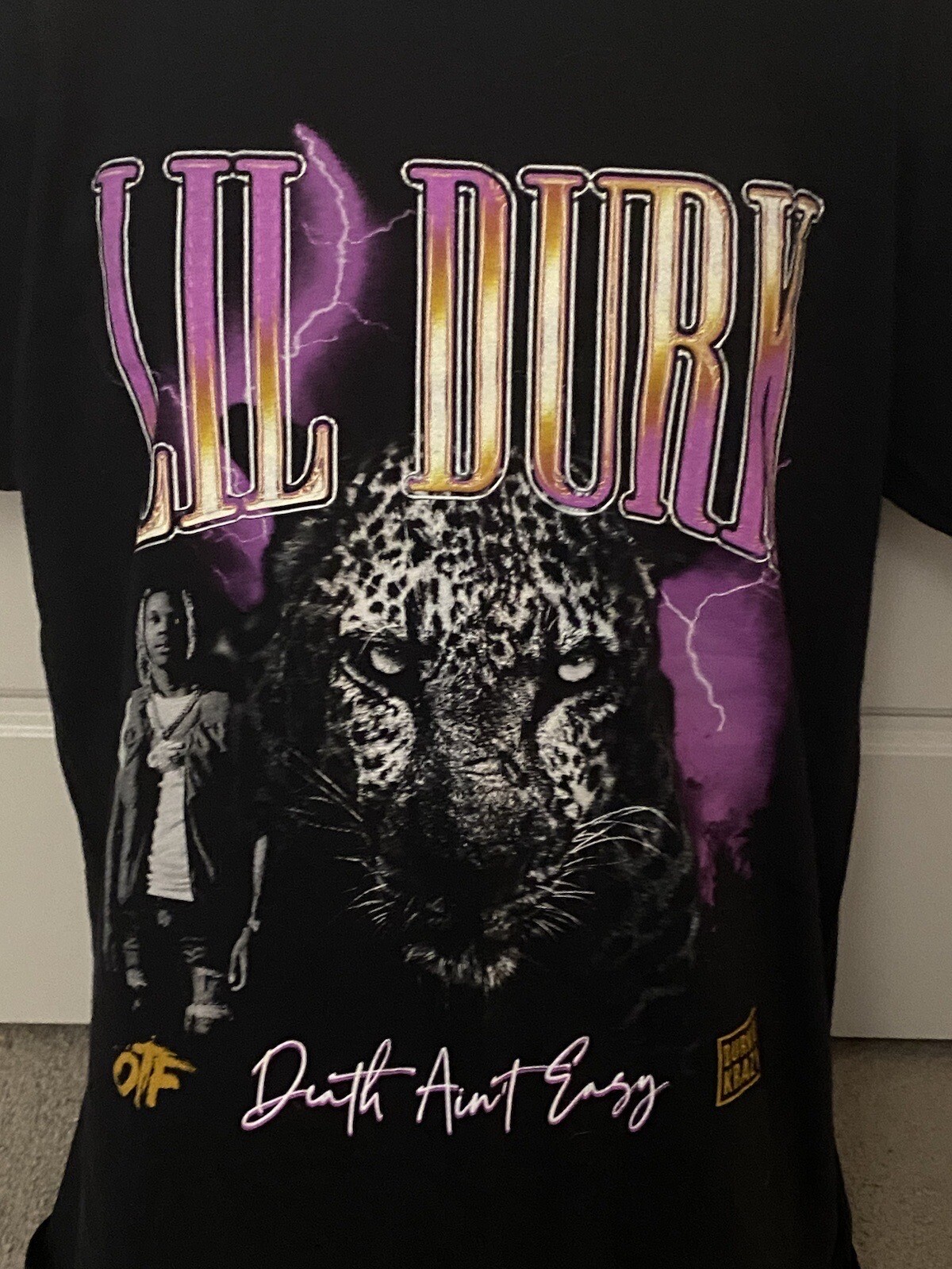 Lil Durk Death Ain’t Easy Otf Official Black T Shirt Size L Hip Hop Rapper gallery