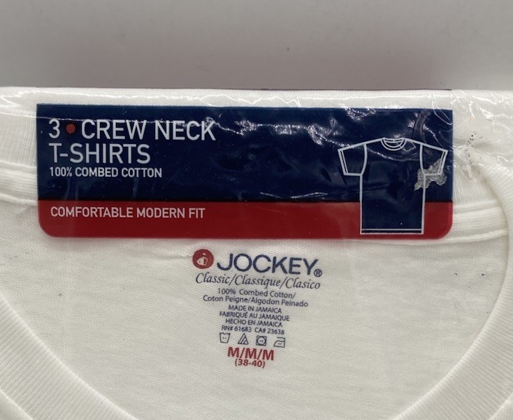 Vintage 2004 Jockey 3pk L Classic Y2K Modern Fit V-Neck T-Shirts Cotton 38-40 M gallery