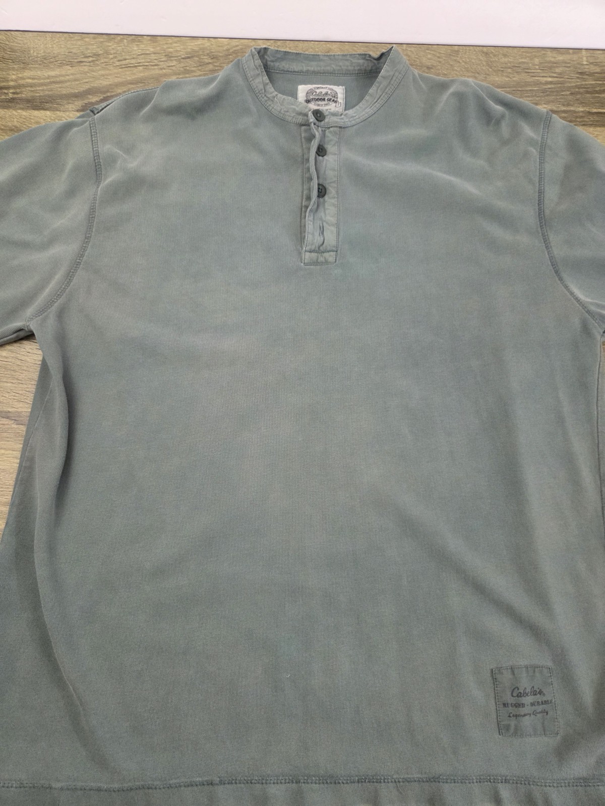 Cabela's Outdoor Gear Henley Shirt Men's Large Green Long Sleeve Hiking gallery