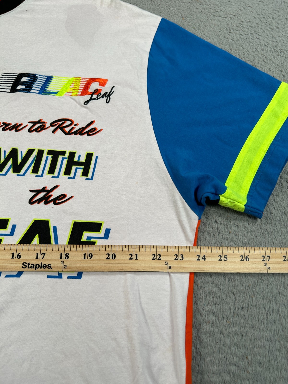 Blac Leaf Shirt Men's XL White Colorblock Motocross Racing Biker Streetwear Tee gallery