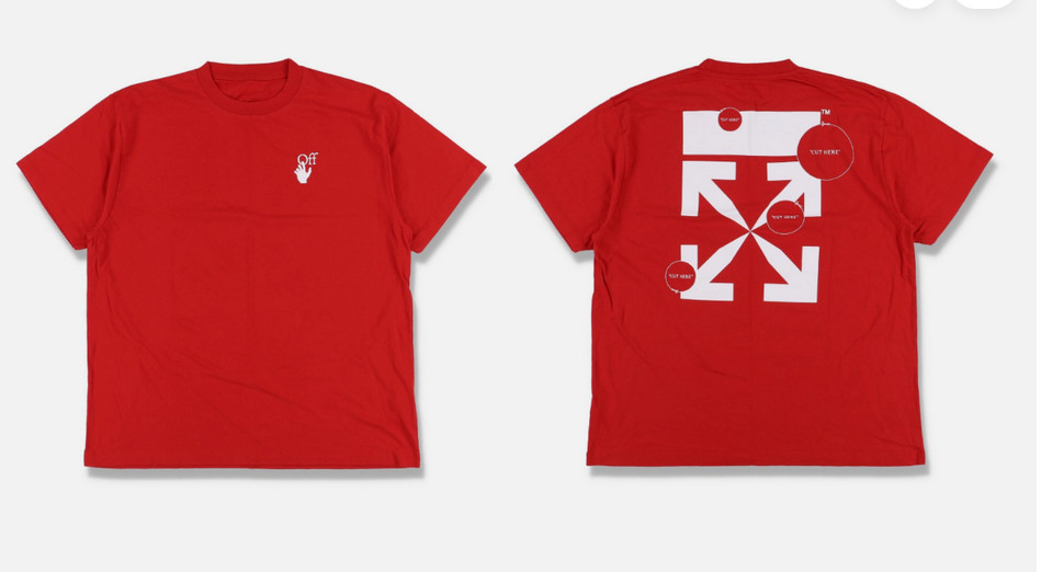 Oversized Off-White Tee Reprint Red Cut Here Arrows Streetwear Shirt S-5XL gallery