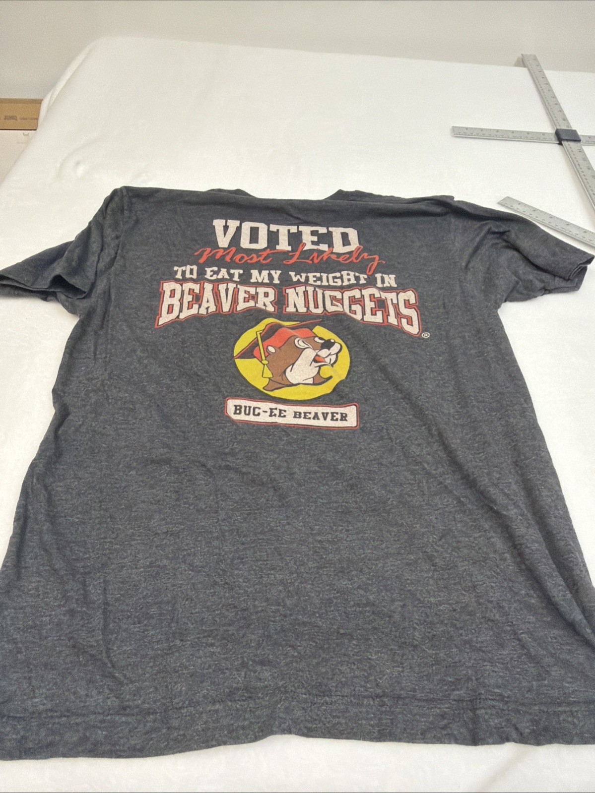 Buc-ee's 2022 Seniors T-Shirt Most Likely To Eat Weight in Beaver Nuggets Size L gallery