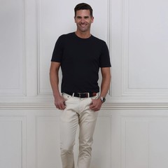 Collars & Co T-Shirt Mens Small Navy Cotton Silk Quiet Luxury Touch Lucca NEW