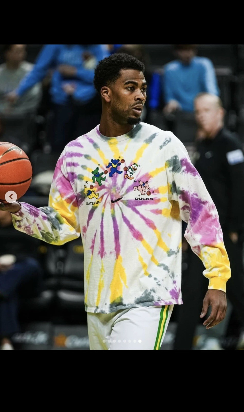 NIKE OREGON GRATEFUL DEAD FRIEND OF THE DUCK TIE-DYE LONG SLEEVE SHIRT WARM UP