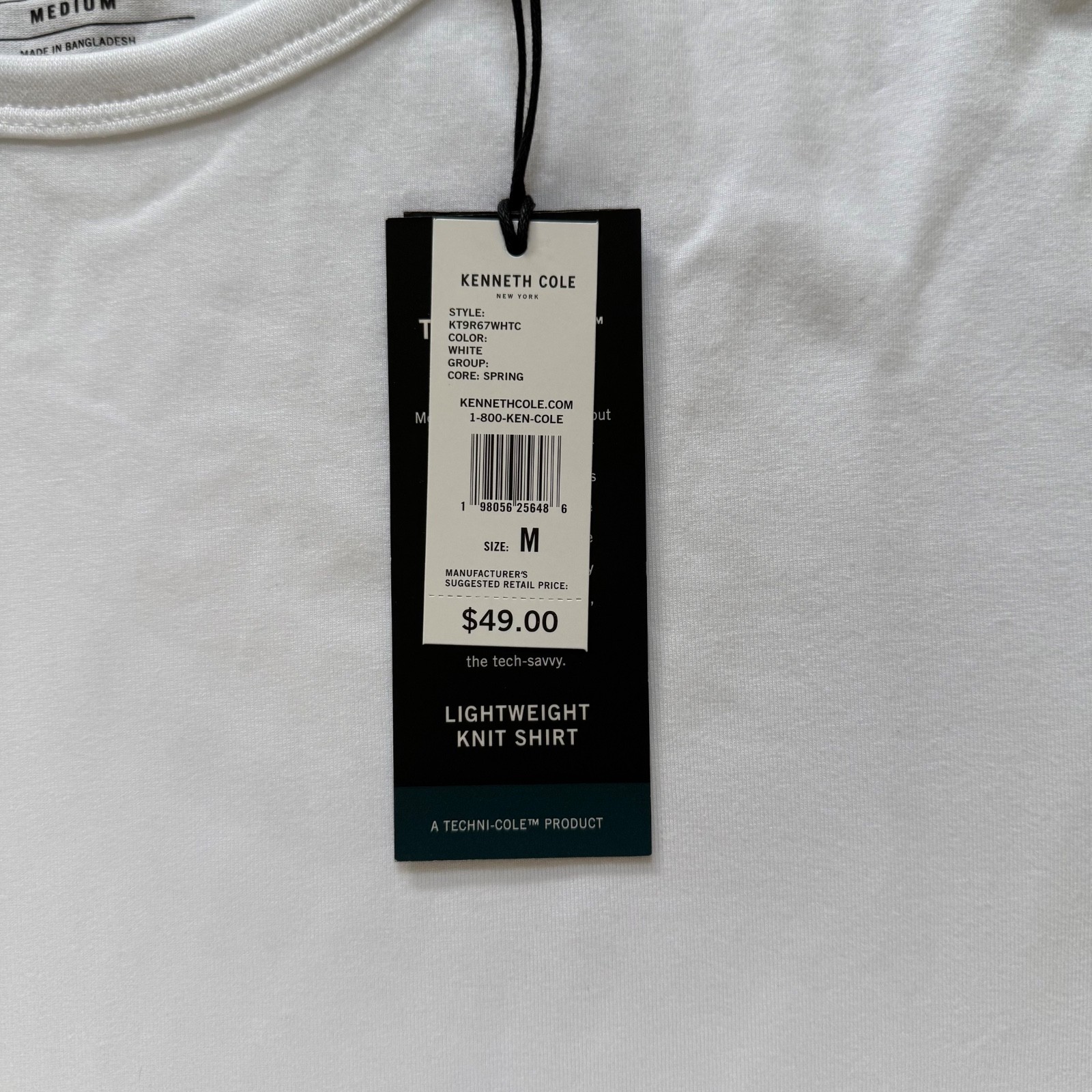 Kenneth Cole Men's Lightweight Knit T Shirt Stretch Breathable Soft Cotton White gallery