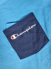 Champion Reverse Weave Men’s Shirt Size Large Dark And Light Blue T-shirt