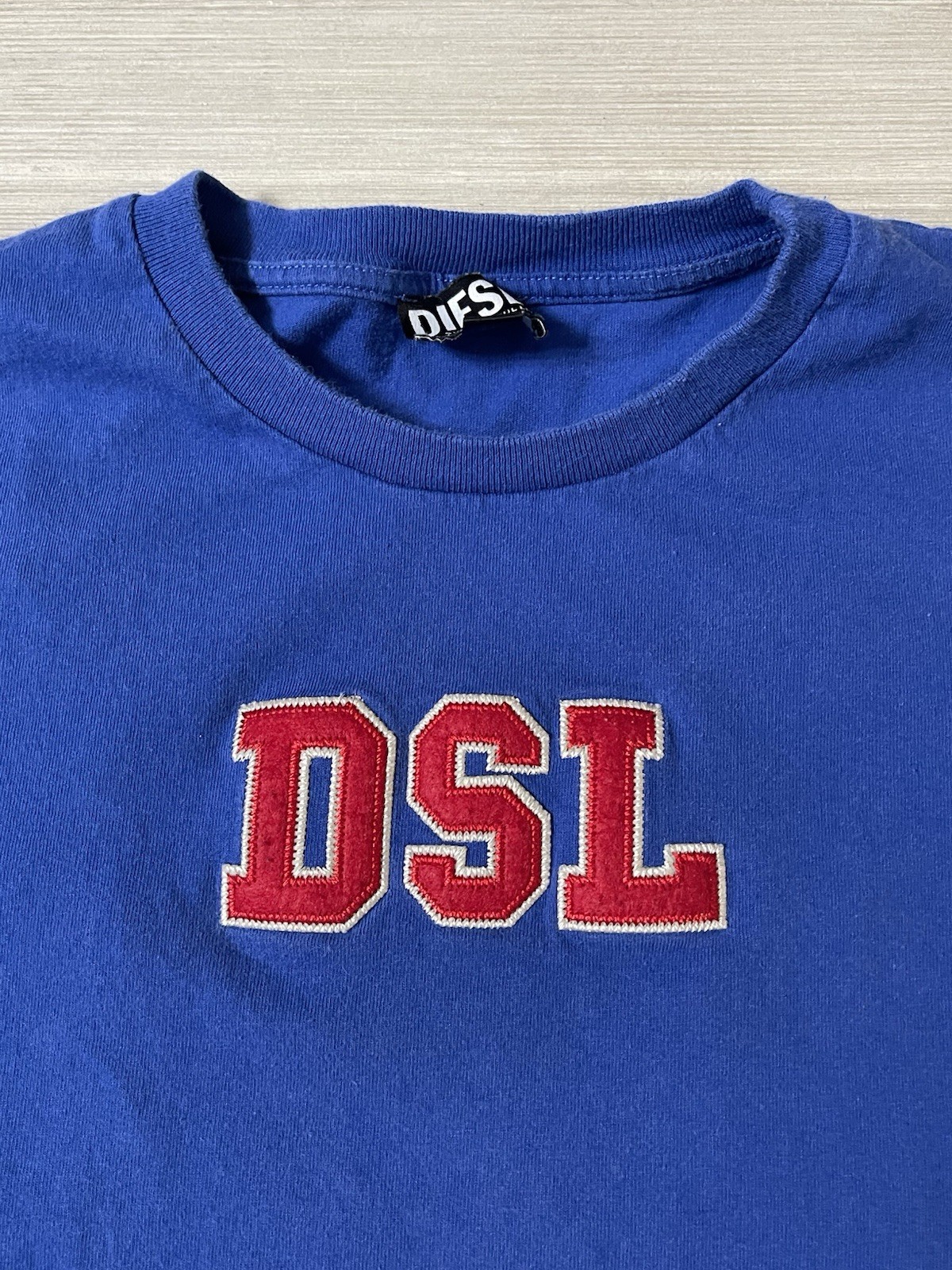 Diesel Venice State Embroidered Blue T Shirt Double Sided Men’s Fits Large (XL) gallery