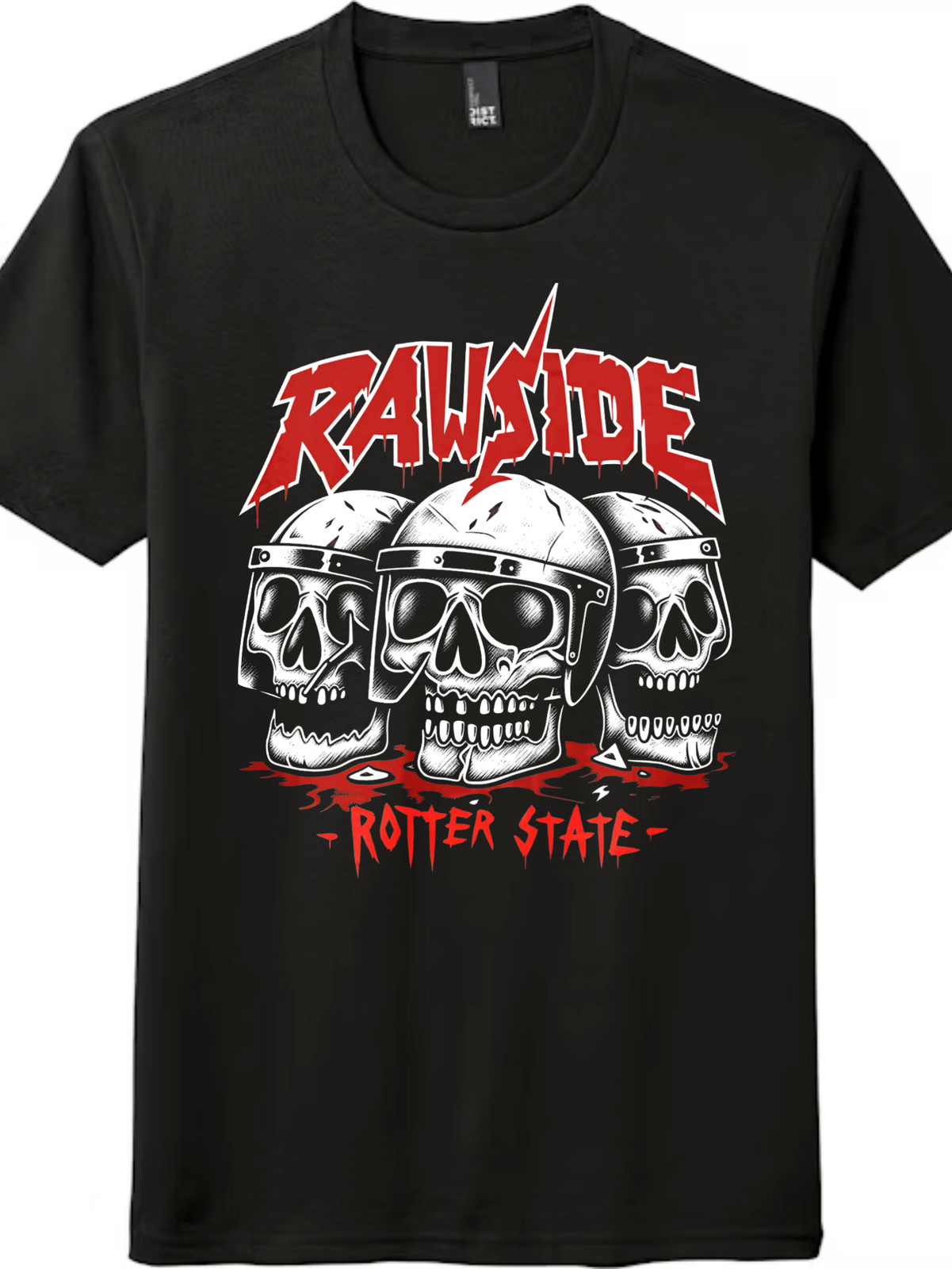 Rotten State Punk T-Shirt | Raw Side Skull Graphic | Unisex Streetwear
