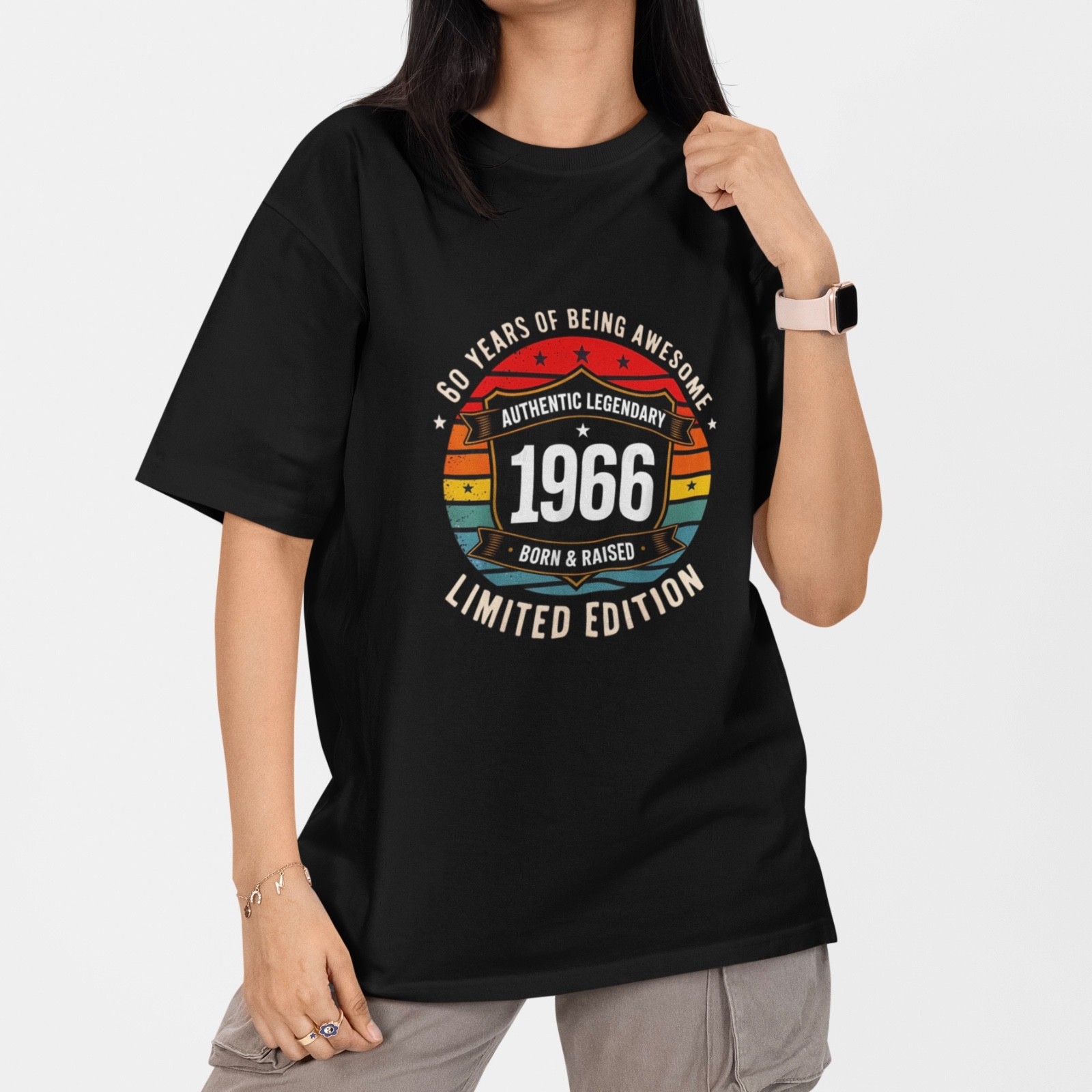 1966 60th Birthday Shirt Vintage 60 Years Old Limited Edition Gift Tee Cotton gallery