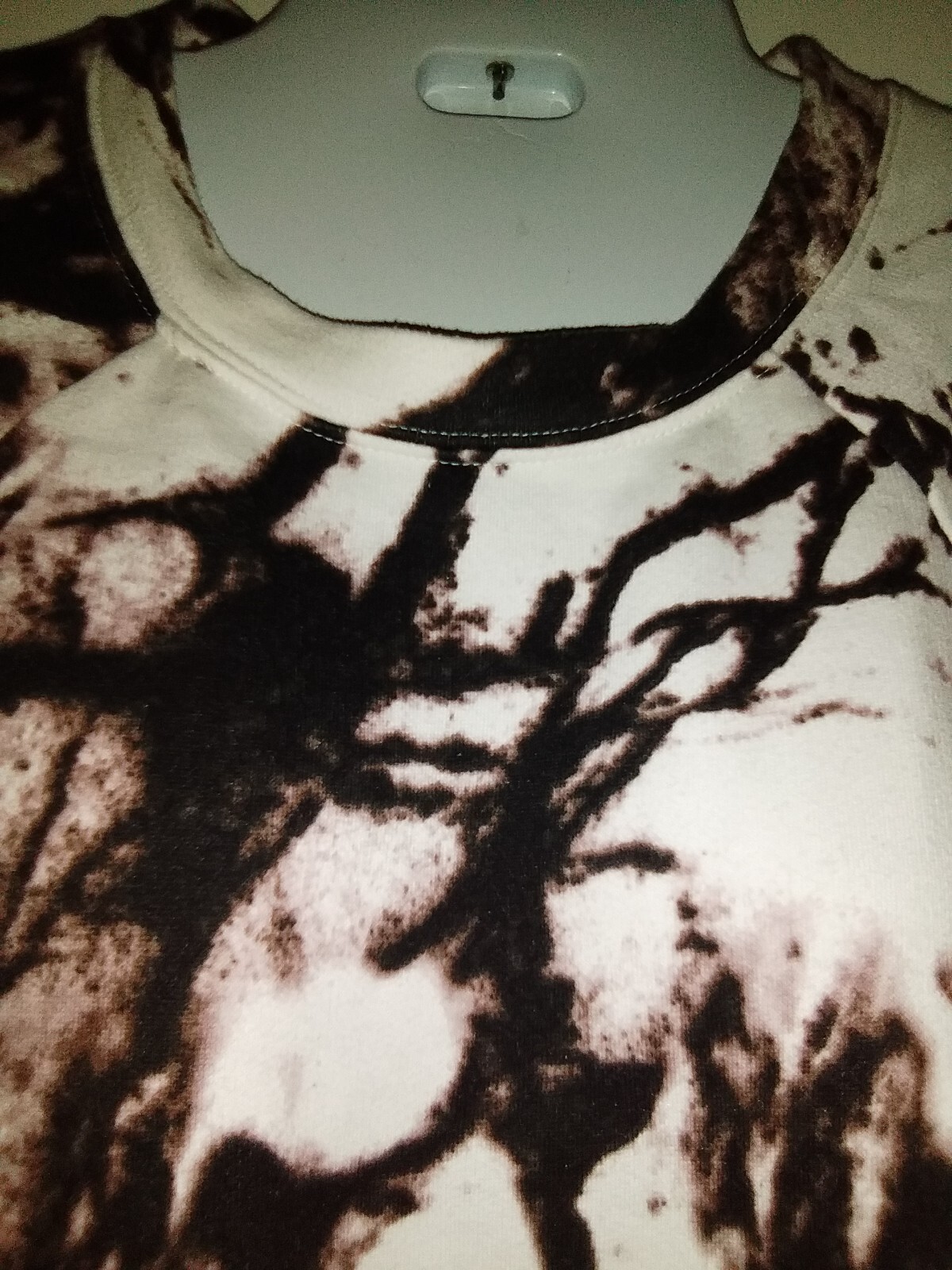ZELLA Crew Neck Sweat Shirt Brown and WhiteTie Dye Long Sleeves Large gallery