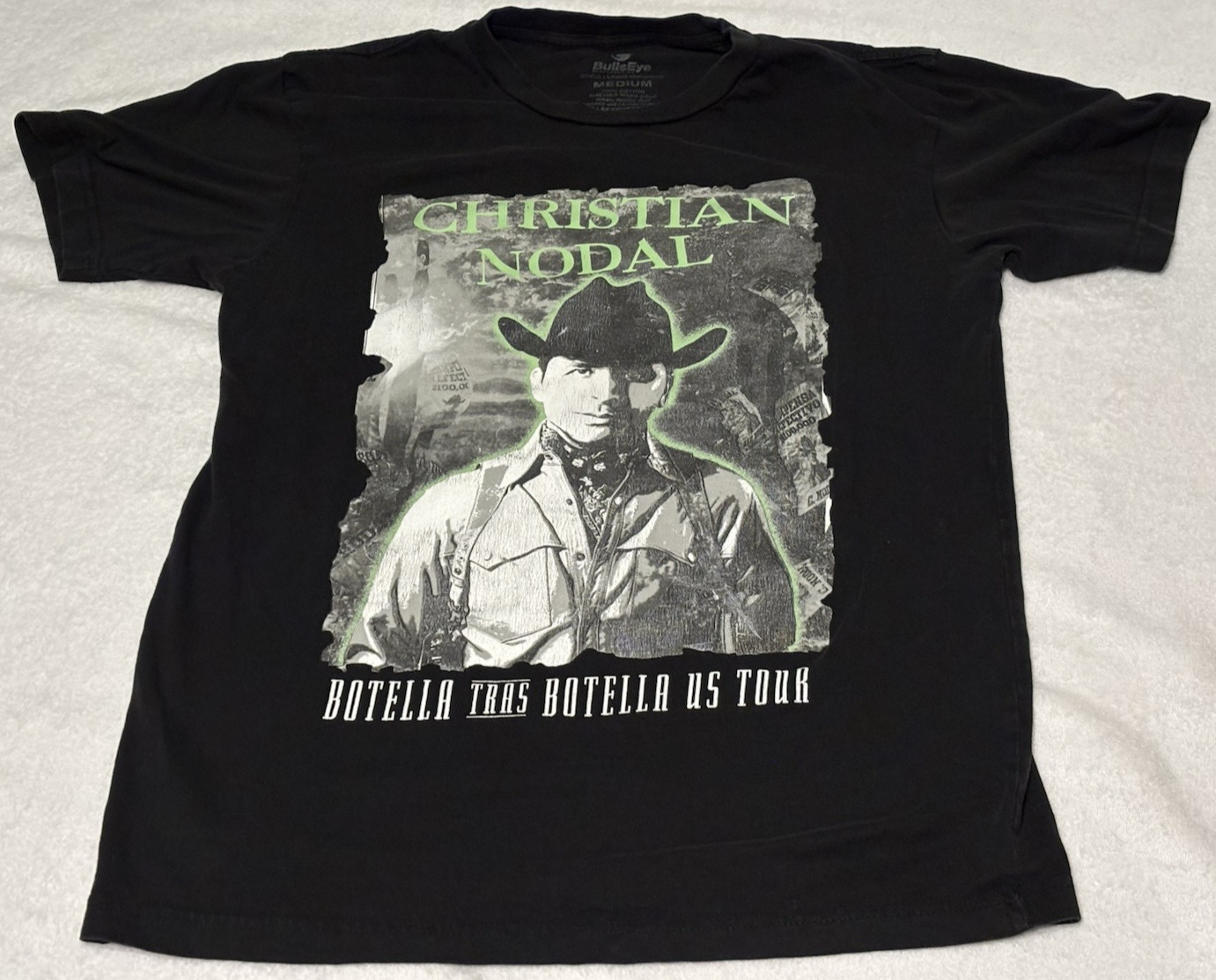 Christian Nodal Official Tour Shirt BLACK MEDIUM Mexican Banda Music gallery