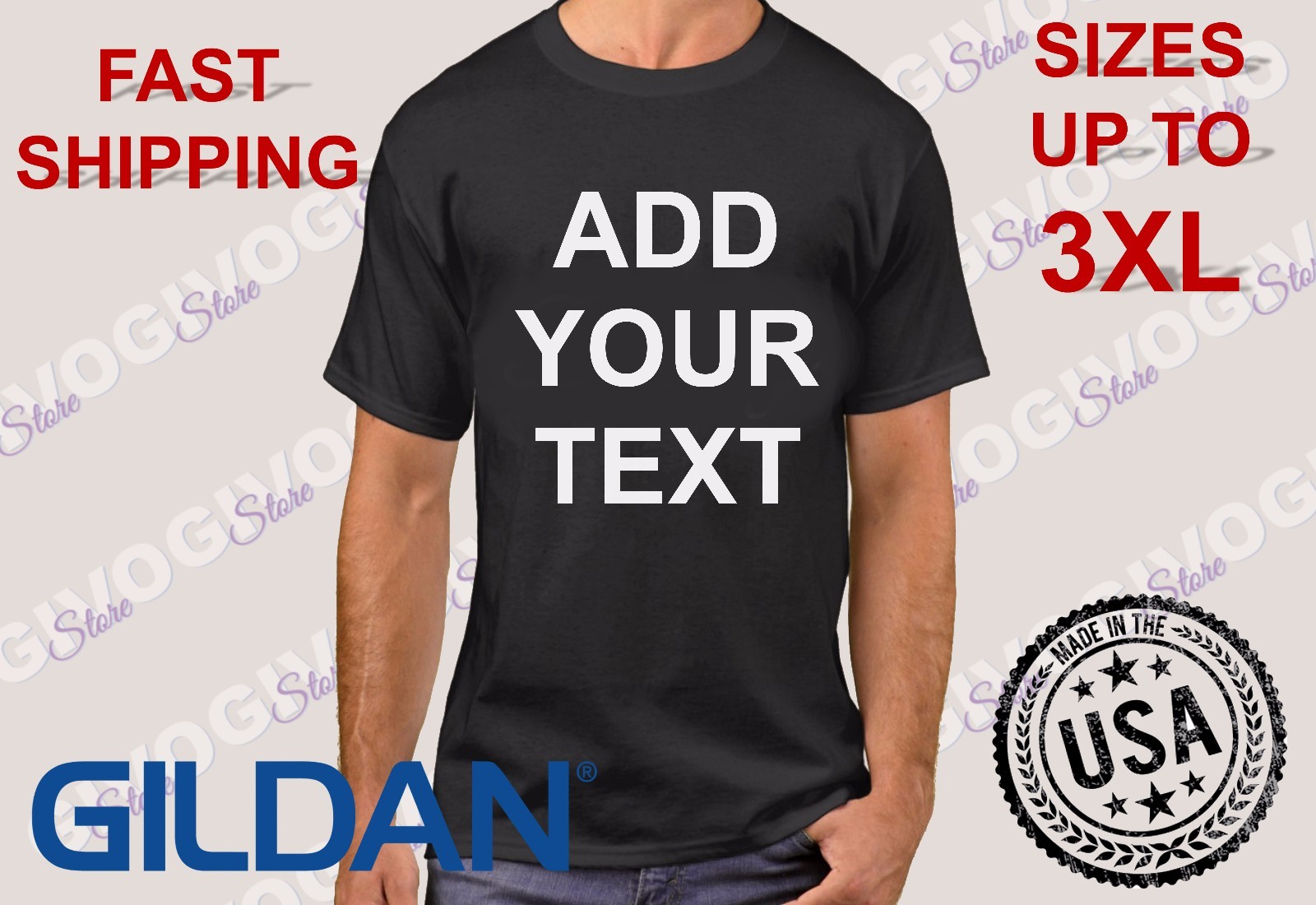 Custom Add Your Text Shirt Message Business Name Personalized Gift T-Shirt Top