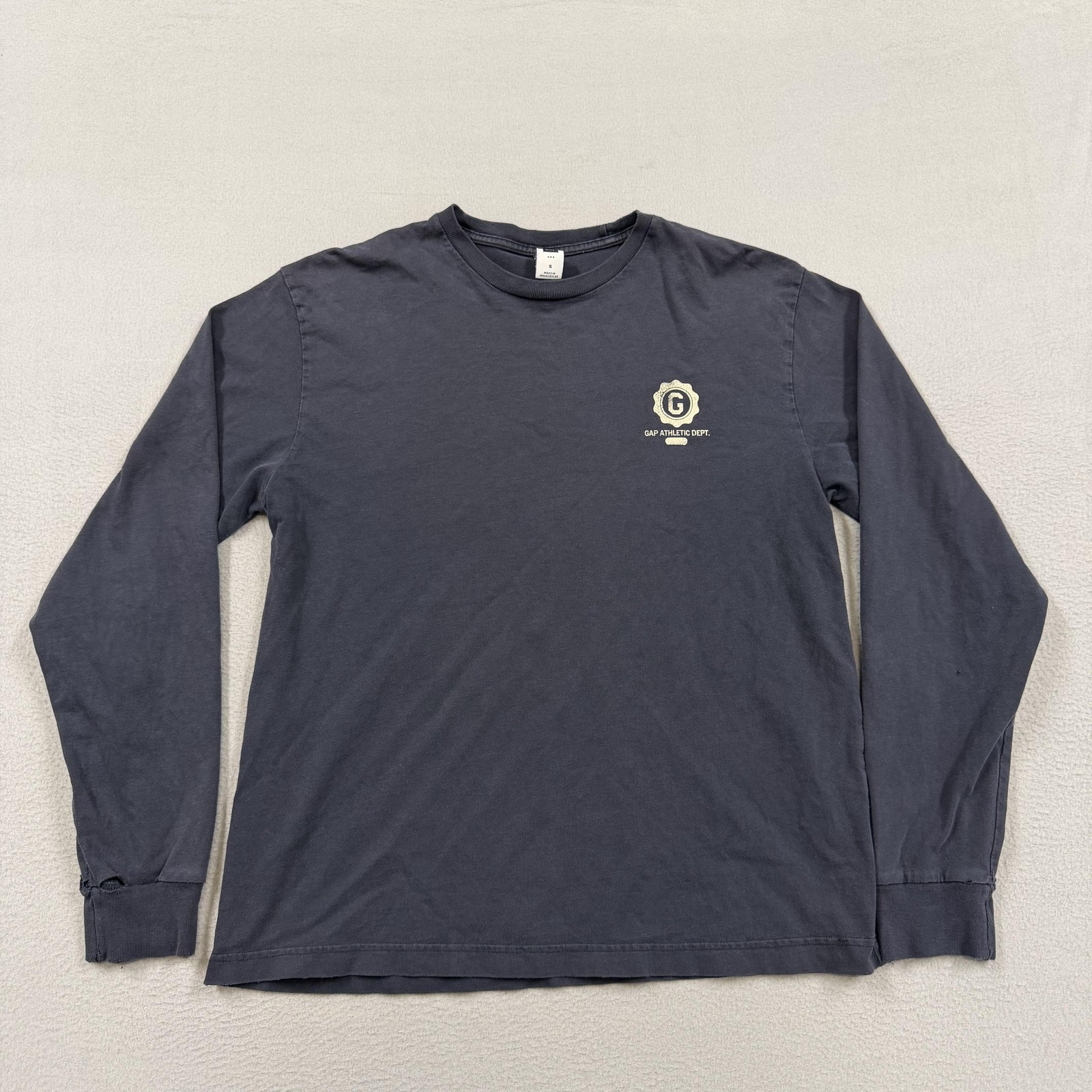 Gap Shirt Mens Small Blue Long Sleeve Athletic Dept Logo Graphic Tee Crewneck gallery