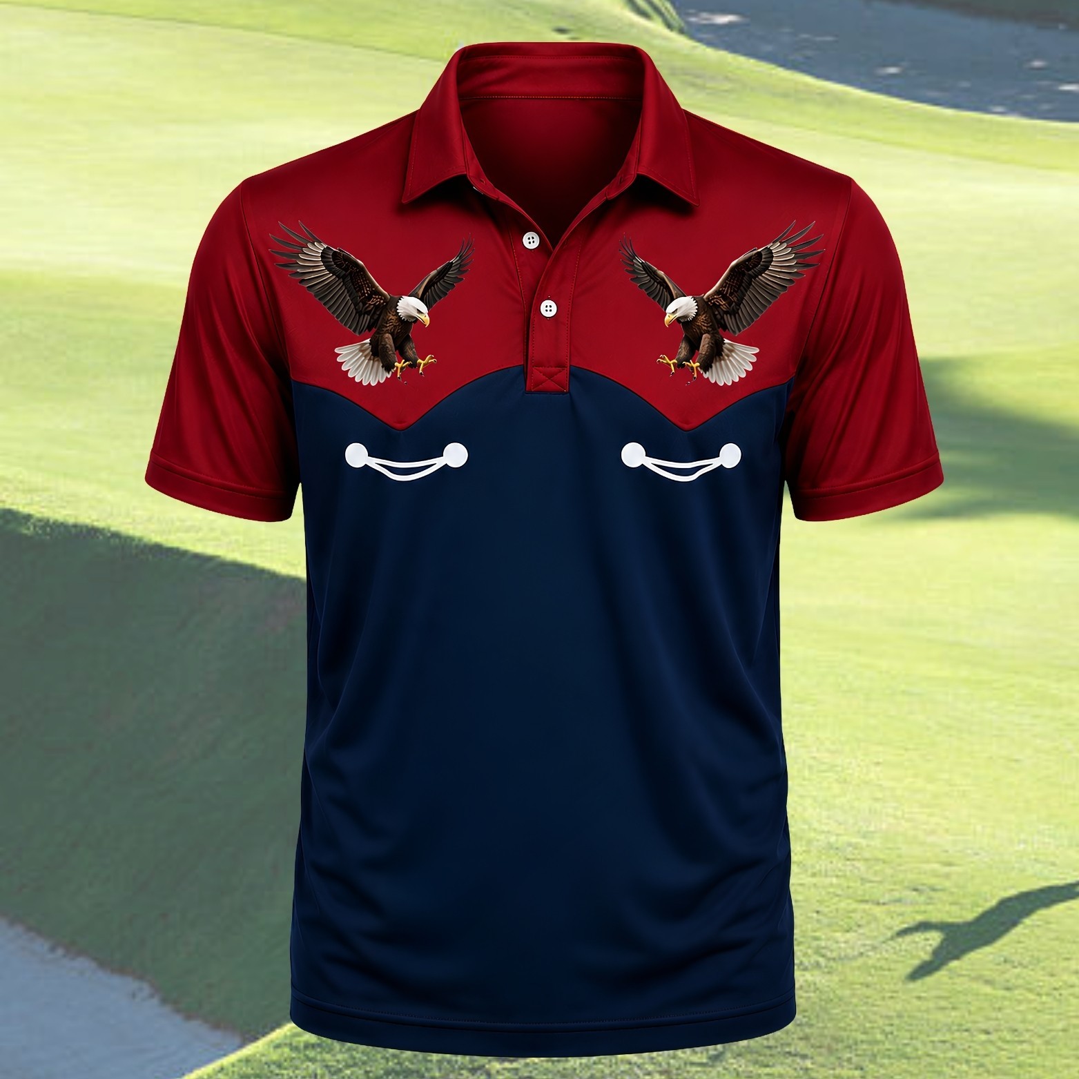 USA 250 Years of America Golf Polo Men Eagle 1776-2026 American Flag (S-5XL) gallery