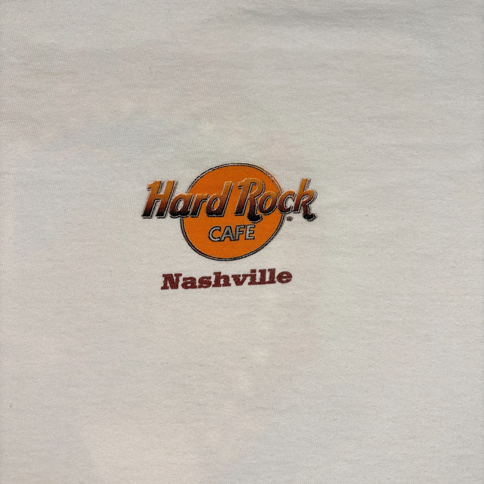 Vintage 90s Hard Rock Cafe Nashville T-Shirt Mens XL White Guitar Graphic Casual gallery