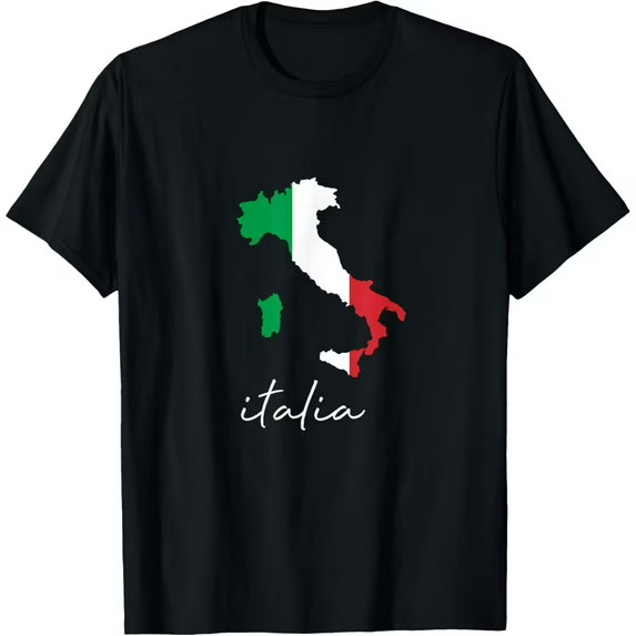 Italia Italy Flag Black T-shirt gallery