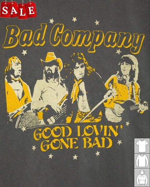 New Popular Bad Company Good Lovin Gone Bad Cotton Black All Size NH111 gallery