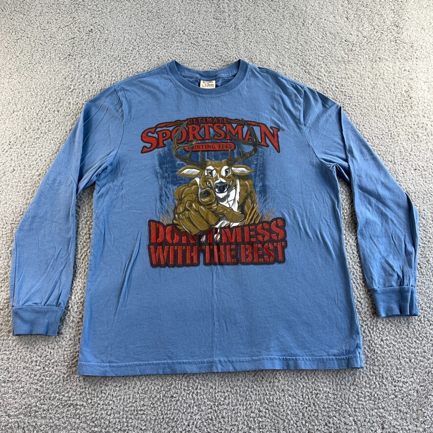 NEW Wright's T Shirt Mens Large Blue Hunting Tee Don't Mess With The Best Deer gallery