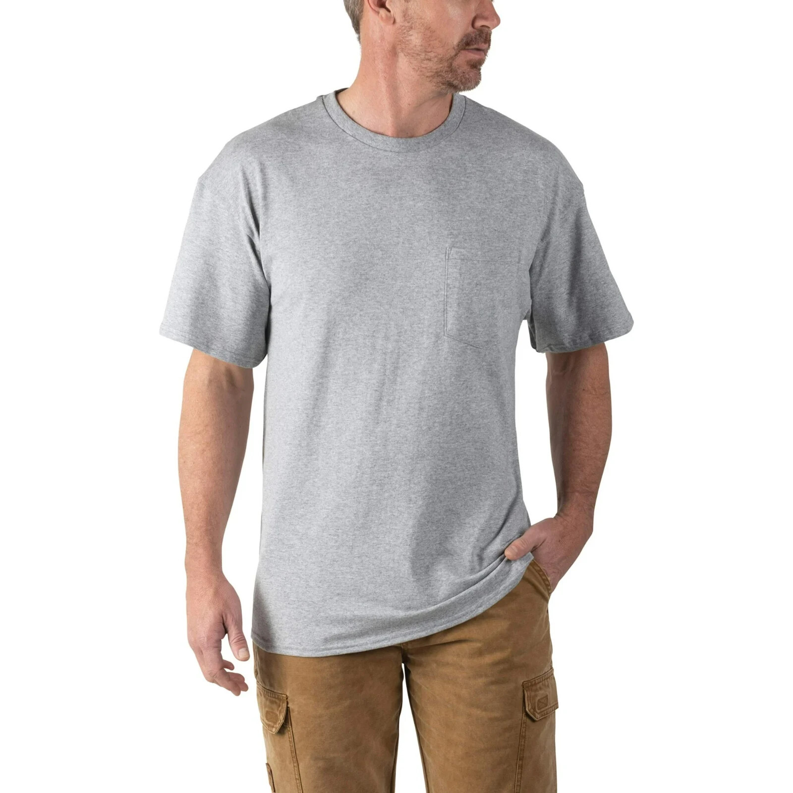 Walls Short Sleeve Working Man’s Pocket Tees MEDIUM Gray 2 Pack New In Pkg