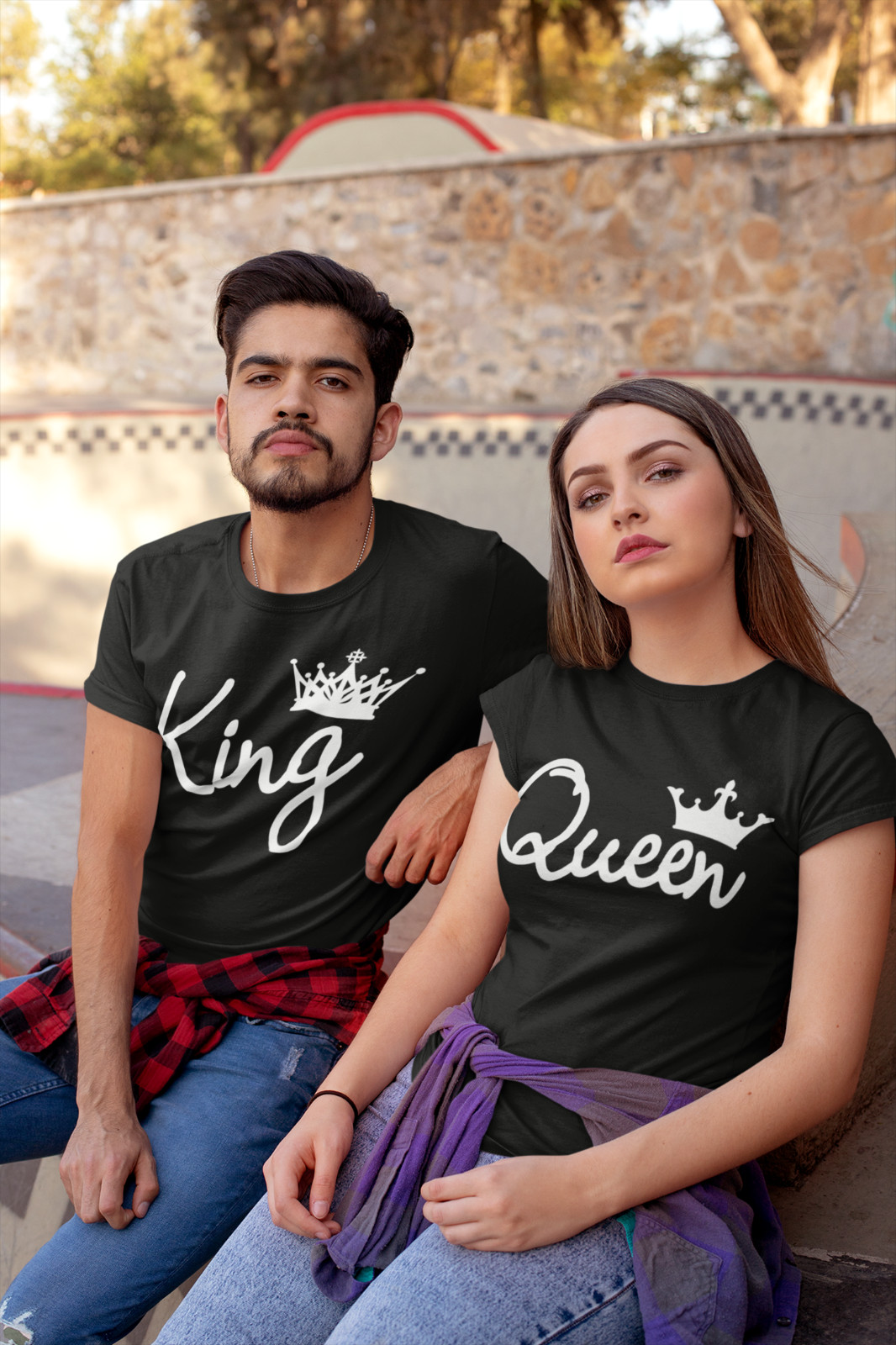 Couple Matching Love T-Shirts - King And Queen - His and Hers New LETTER Tees gallery