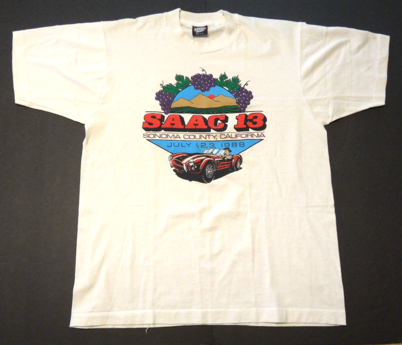 1988 Shelby American Automobile Club T Shirt SAAC 13 Sonoma County CA Ford Cobra