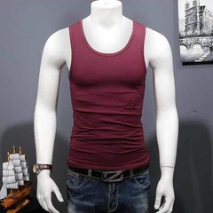 Men’s Solid Color Sleeveless U-Neck Tank Top for Gym Fitness and Training