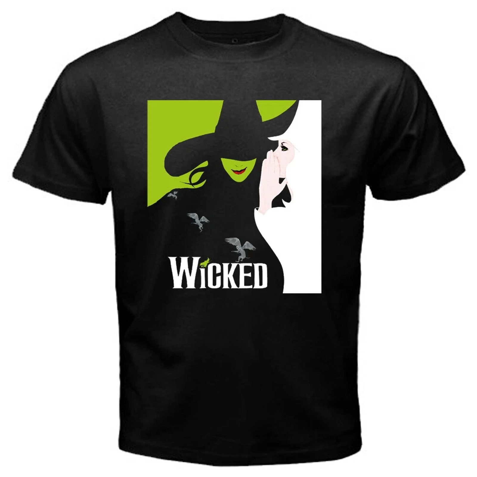 Wicked Broadway Musical Mens Black Graphic Tee Vintage Gift Size S To 4XL gallery