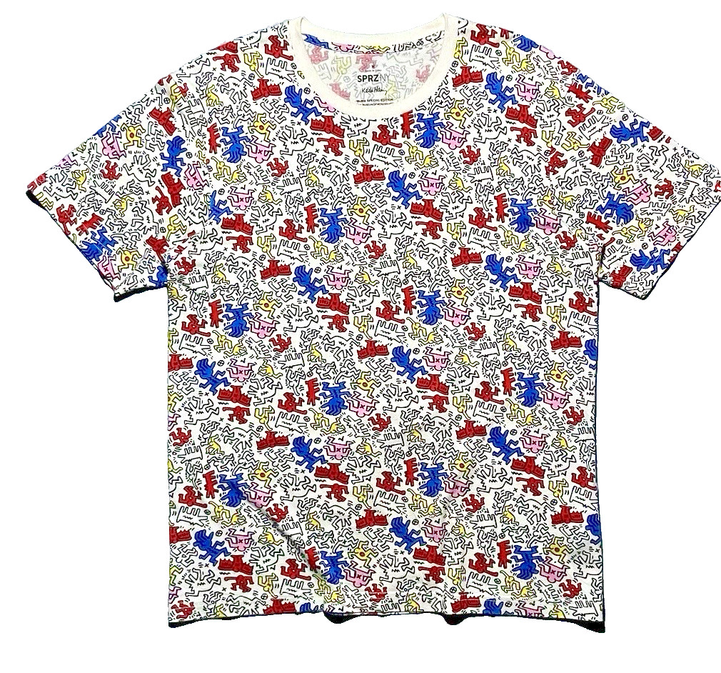 Keith Haring T-Shirt Pop Art Graffiti AOP for MoMA Uniqlo SPRZ NY SZ M