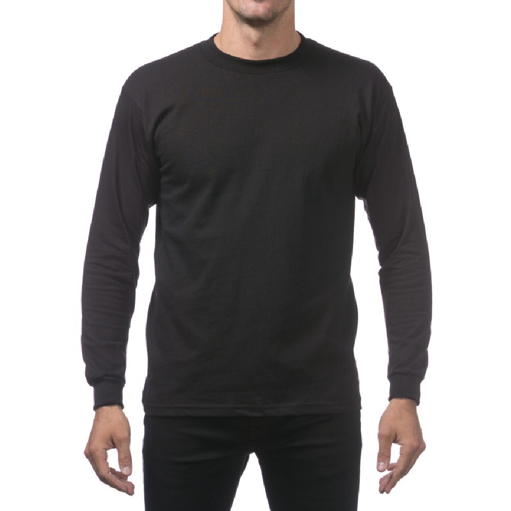 PROCLUB MENS HEAVYWEIGHT LONG SLEEVE T SHIRTS PRO CLUB CASUAL COTTON TEE SHIRT gallery