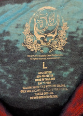Grateful Dead 50th Anniversary Steal Your Face Blue Tie-Dye T-Shirt Large 2015
