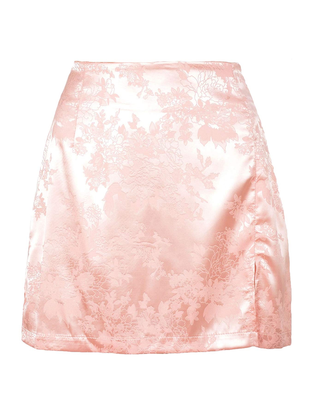 Women's Elegant Jacquard Side Split Slit Zipper High Waist Mini Short Skirt P... gallery