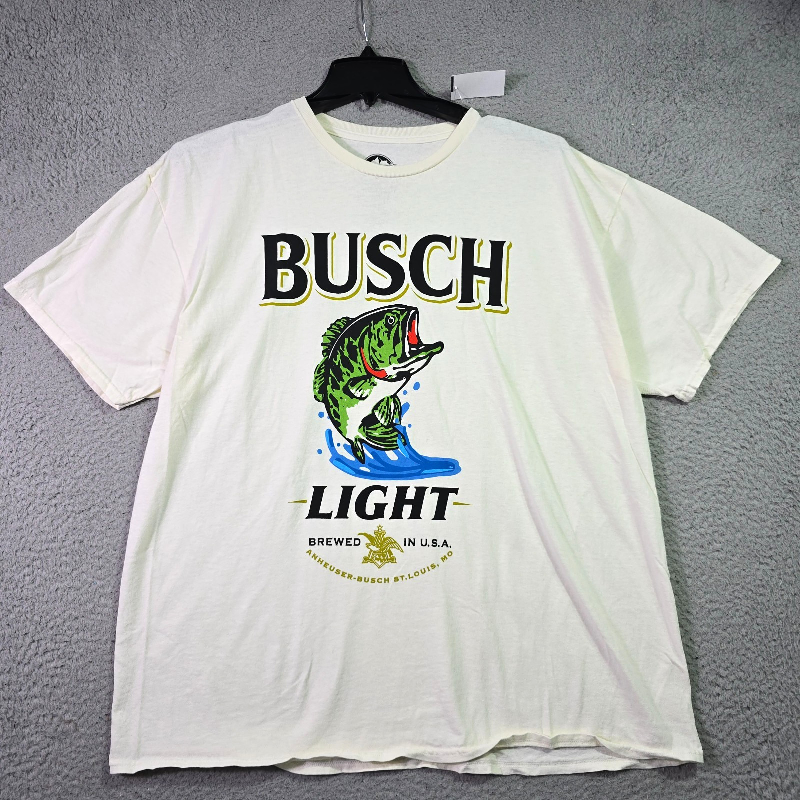 BUSCH LITE BEER T Shirt Men 2XL XXL WHITE BREW FISHING BASS Casual Outdoor NWT gallery